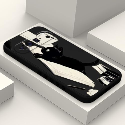 Coque Google Pixel 9 Pro 6,3 pouces silicone liquide fine anti-choc chat noir