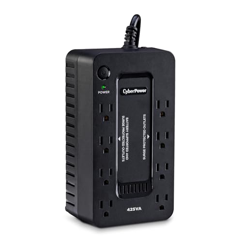 CyberPower ST425 Standby UPS Battery Backup and Surge Protector, 425VA/260W, 8 Outlets, Compact, UL...