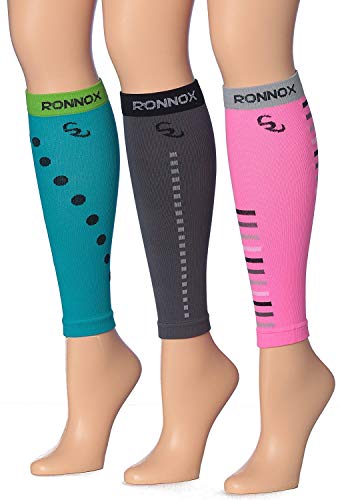 Calf Compression Sleeve 3-Pairs 12-14 mmHg Best Athletic & Medical CCP03-B-L-2)