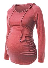 Maternity Hooded Shirt - Heather Pink