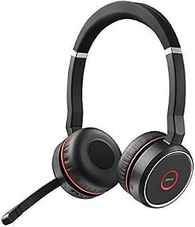 Jabra Evolve 75 UC Wireless Stereo On-Ear Headset  Unified Communications Optimised Headphones With Long-Lasting Battery  USB Bluetooth Adapter  Black