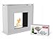 Produktbild KRATKI June Bio-Ethanol-Portalkamin Freistehender Biosicherer Behälter 0,5 l TÜV-zertifiziertes MDF-Gehäuse Stahleinsatz 80 x 67 cm Weißer Tunnel Plus Trichter Kiesel Aromatherapie-Set