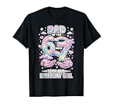Dad 67 Meme Birthday 7 Years Old Watercolor Pastel Rainbow T-Shirt