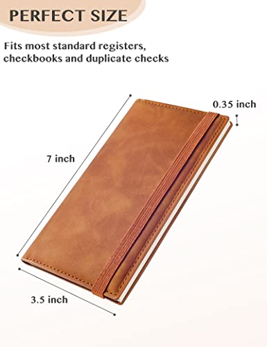 Image of Zreal Checkbook Cover for Men & Women Snakeskin Pattern, Brown, Minimalist