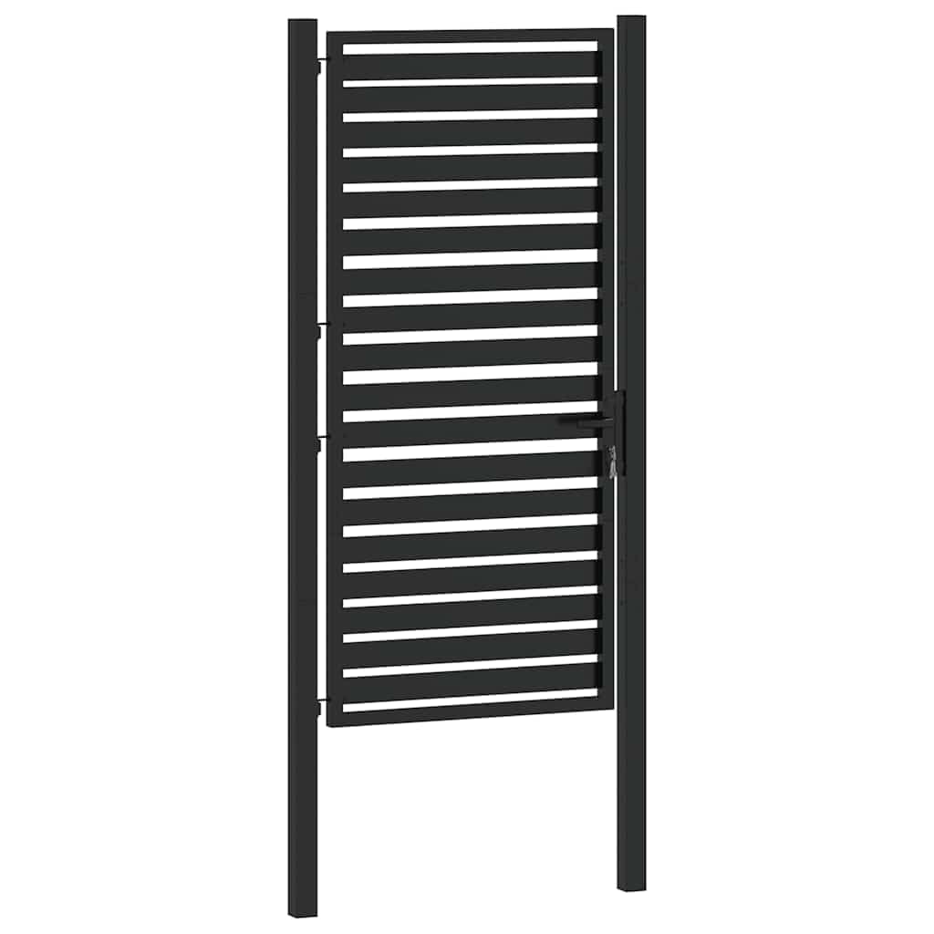 vidaXL Gartentor Abschließbar Schwarz 100x180 cm Aluminium Zauntor Zauntür Gartentür Gartentor Metall