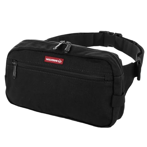 WOLVERINE Guardian Cotton Waist Pack Compact Design, Multiple Compartments and Loops for Gear, Onyx, One Size