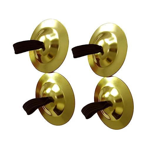 Vaguelly 2pairs Finger Zills Creative Cymbals for Belly Dancing Mini Finger Cymbals Boys and Girls Rhythm Instrument Dancer Practice