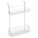 mDesign Over Door Kitchen Caddy - Practical Kitchen Shelves with Drill-free Installation - Hanging Shower Basket - Matte White