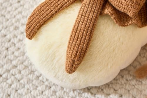 Knit Bow Slippers for Women Fuzzy Slip on Bedroom Slippers Ladies Comfy Memory Foam Female Home Shoes for Indoor Outdoor3