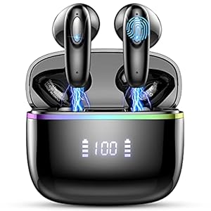 Wireless Earbuds, Bluetooth 5.3 Wireless Headphones in Ear with 40Hrs HiFi Stereo, 13mm Drivers Wireless Earphones, 4…