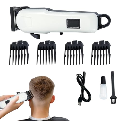 Máquina de Cortar Pelo para Hombres - Recortadora Eléctrica Para Cabello Masculino - Silencioso Recargable Compacto Ergonómico con Pantalla LCD para Estilismo y Niños