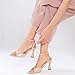 Susanny Nude Heels for Women Pointed Open Toe Strappy Chunky Block High Heels Ankle Strap Stiletto Kitten Heeled Sandals Wedding Bridal Party Prom Sexy Dress Shoes 8.5