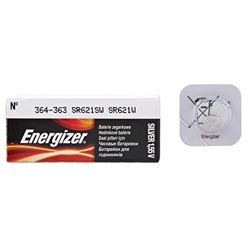 image for Energizer 364 363 Silver Oxide Watch Batteries SR621SW SR60, 1 Count (
