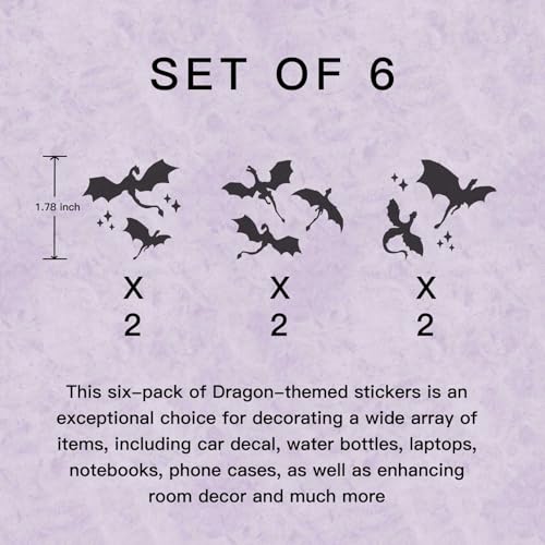 Set of 6 Celestial Tiny Dragons Vinyl Decals - Magical Car and Laptop Stickers for Dragon Lovers by HubbgDesign - Image 8
