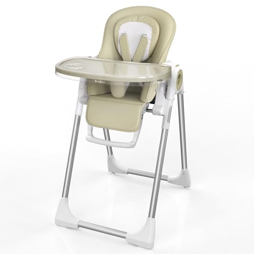 Image of Babilous Baby High Chair, 4-in-1 Foldable High Chair with Auto-Lock Wheels | Auto-Lock Wheels for Safe, Adjustable Comfort, Easy-Clean PU Seat, Infant Feeding, High Chair for Babies and Toddlers