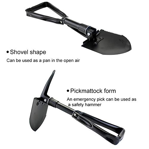 Pá de ferro dobrável portátil Heaven2017 para acampamento ao ar livre, caminhadas, mochilão, pesca