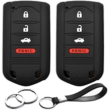 2pcs Compatible with Acura ILX RDX TL ZDX Black Key Fob Cover Case Key Chain Protector Keyless Remote Holder Smart 4 Buttons