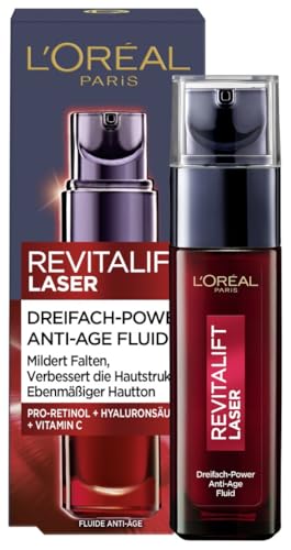L'Oréal Paris Serum, Revitalift Laser, Anti-Aging Gesichtspflege mit 3-fach Wirkung, Mit Hyaluronsäure, 30 ml