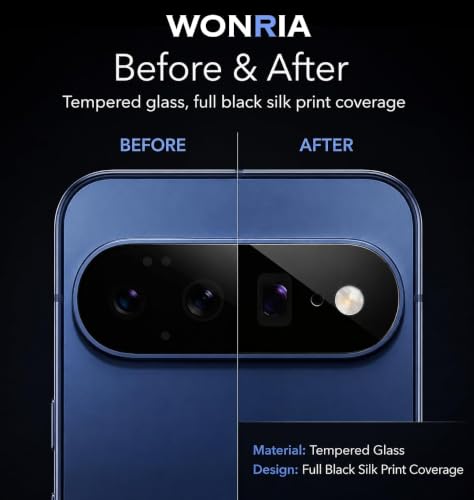 Image of WonRia 2+2 Pack - Privacy Tempered Guard for Pixel 11 5G with Camera Glass Protector | Ultrasonic FingerPrint Unlock | 9H Screen Guard Protector | Anti-Spy - Installation Kit