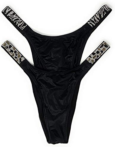 Victoria's Secret Rhinestone Strap Brazilian Panty, Medium, Black Tiger / Black Leopard Victoria's Secret Rhinestone Strap Brazilian Panty, Medium, Black Tiger / Black Leopard