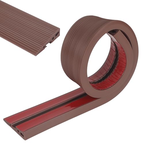 90x7,5cm Übergangsprofil, Rollstuhlrampe, Überstreifen für Türschwellen, Übergangsprofil Selbstklebend, für Elektro-Rollstuhl, Kinderwagen, Garage, Saugroboter (Braun, Höhe:2cm)
