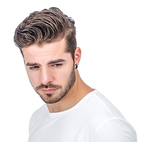 Jstyle Stainless Steel Black Unique Small Hoop Earrings For Men 1 Pairs Huggie Earrings Black #TOP5