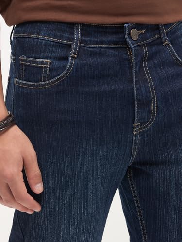 Image of Urbano Fashion Men's Straight Fit Washed Denim Jeans Stretchable