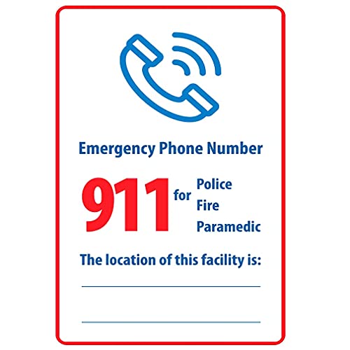 Nice Safety Warning Metal Signs 8X12,Emergency Phone Number 911 For Police Activity Sign,Garage Man Cave Sign Decor Home Sign Predrilled Holes For Easy Mounting #TOP16