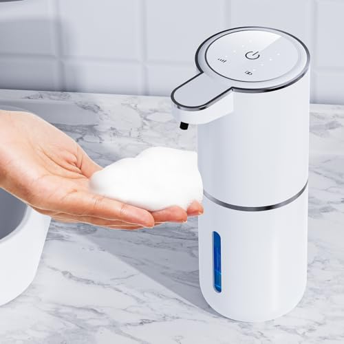 Automatic Soap Foaming Dispenser,380ml Wall Mount Touchless 4 Gear Adjustable Electric Soap Dispenser,USB Rechargeable with Infrared Motion Sensor for Bathroom,Kitchen,Office