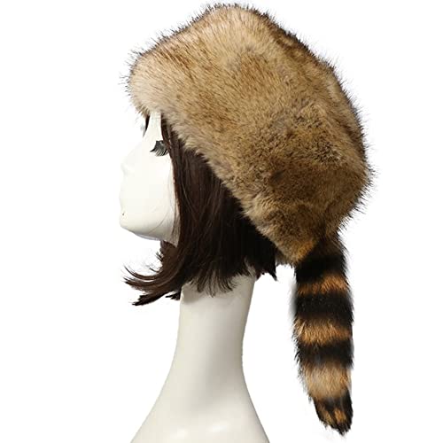 Lista de Gorros de aviador para Mujer - los preferidos. 43 Gorra de cola de mapache resistente al viento, gorro de esquí de invierno ruso cálido y grueso, gorro de mapache clásico para hombres y mujeres