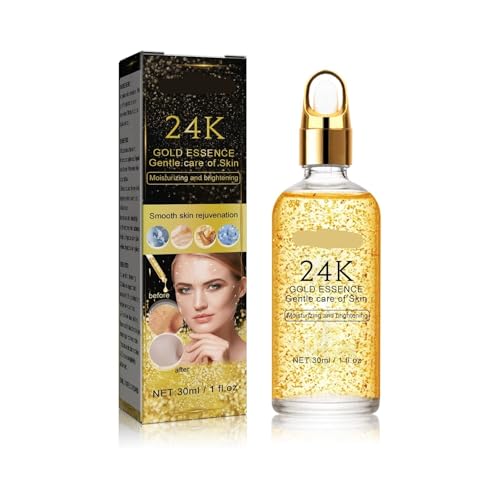 Esencia Facial De Oro De 24 Quilates: Suero Hidratante, Iluminador, Reafirmante Y Minimizador De Poros For La Reparación De La Piel.(2PCs)