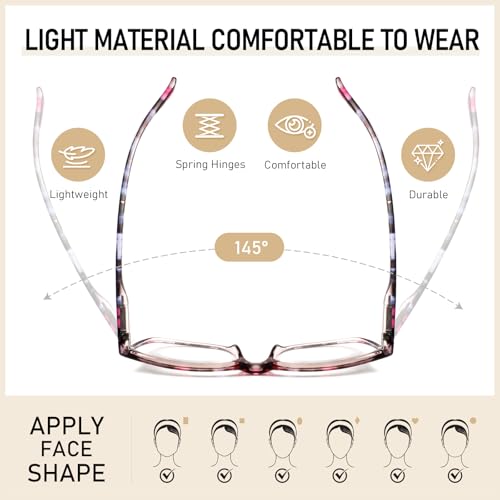 sigvan ladies reading glasses blue light blocking spring hinge fashion pattern print eyeglasses for women