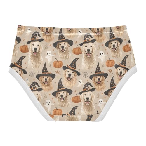 Girls Underwear Soft Cotton Halloween Golden Retriever Kids Panties in Sizes 2/3t, 4t, 5t, 6 and 82