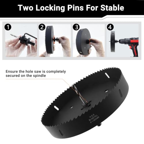 Image of Hole Saw 8-inch Metal Hole Saw Kit Set Bi-Metal Hole Cutter Drill Bit