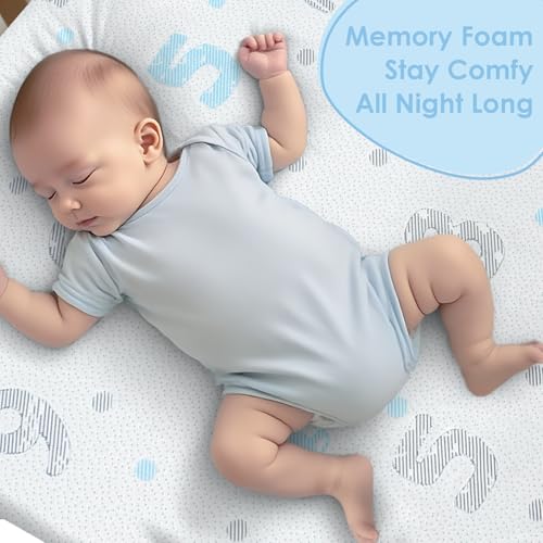 Image of Pack and Play Mattress Pad - 38 inchx26 inch Dual-Sided Memory Foam Pack N Play Mattresses - Foldable Portable Travel Baby Crib Mattress with Breathable Removable Cover