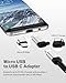 Micro USB to USB C Adapter, 2-Pack Type C Female to Micro USB Male Converter, USB C to Micro USB Adapter Fast Charging & Data Sync Compatible with Galaxy S7 Edge, S6, Nexus, Kindle, PS4, and More