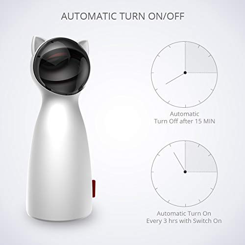 YVE LIFE Cat Laser Toy Automatic,Interactive Toy for Kitten/Dogs - USB Charging,Placing High,5 Random Pattern,Automatic On/Off and Silent (P01)