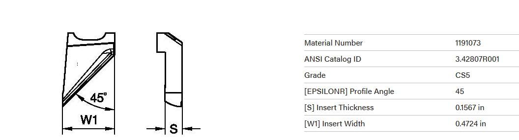 3pcs New KENNAMETAL 3.42807R001 CS5 TiN Coated Carbide Drill Chamfer Inserts - NS2522LVR