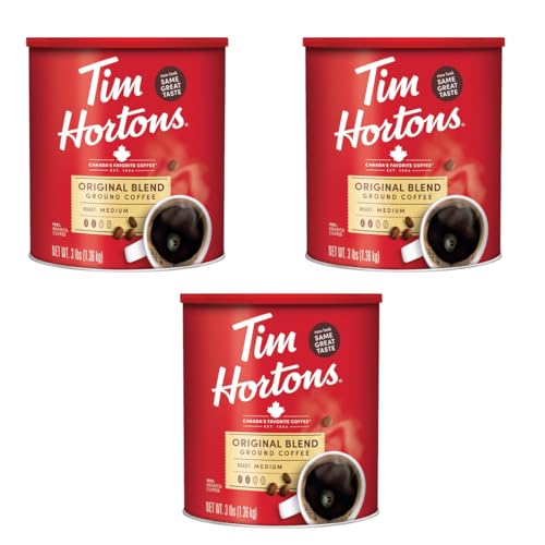 Tiim Hortons Original Blend Ground Coffee, Medium Roast, 3 lb (PACK OF 3)