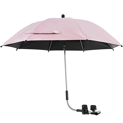 HOTBEST Paraguas para cochecito de bebé, protección UV de 360, impermeable, universal, con abrazadera ajustable y brazo flexible para silla de
