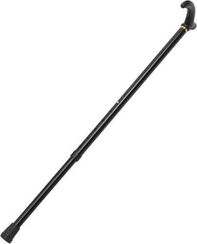 Healvian Bastón de caminar de altura ajustable antideslizante para ancianos, 2 secciones telescópicas, color negro