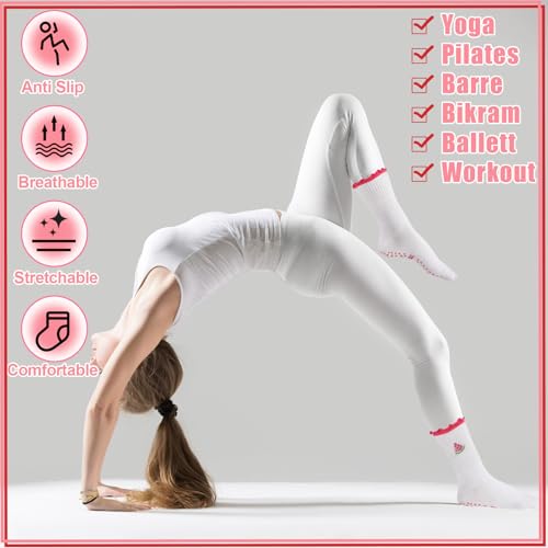 Image of Pilates Grip Yoga Socks for Women Cute Non Slip Socks