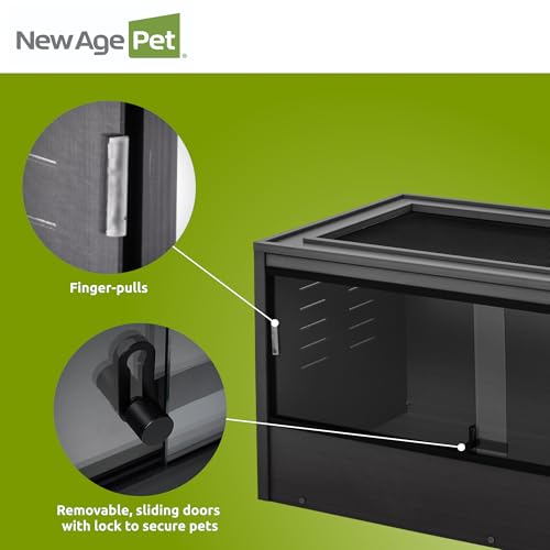 Image of New Age Pet ECOFLEX 48 inch Wide Large Reptile Habitat, Mojave Lounge for Snakes, Tortoises & Lizards in Maple, Black & Grey, Easy Assembly, Sliding Glass Doors & Mesh Top