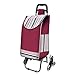 Carritos de Compras, Subir escaleras Trolley Plegable Hogar portátil con Asiento de Taburete Carro Viejo Carro de Compras Carro pequeño, Negro Multifuncional