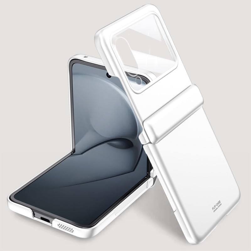 Étui Huawei Nova Flip 2024 avec rabat ultra-mince et protection écran avant blanc