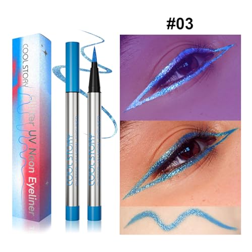 Delineador líquido con brillo UV neón Azul 0.02 Fl Oz miniatura 2