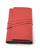 buchhülle leder bibel  LITERAturtasche L rosso  Buchhülle aus Leder: Variable Buchhülle aus genarbtem Leder für Bücher bis 24 cm Höhe. Innenfutter kariert