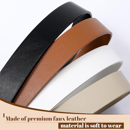 VONMELLI Women's Soft Faux Leather Belt for Jeans Pants Dress Fashion Ladies Waist Belt with Gold/Silvery Buckle3
