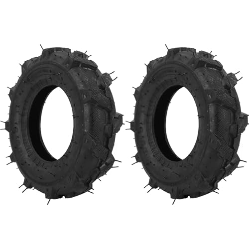 RESISTENTE ALLA FORATURA: Realizzati con materiali in gomma, gli pneumatici tubeless presentano una struttura in gomma a strati che offre un'eccellente resistenza all'usura, alla perforazione e allo strappo, rendendoli ideali per terreni impegnativi.