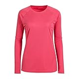 2X Womens Light Weight Plus Size Raglan Long Sleeve Knit Dry Fit Performance Sport T Shirt Pink 2XL